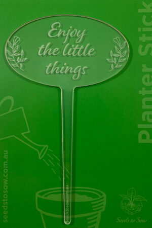 Planter Stick ‘Enjoy the little things’ in clear acrylic