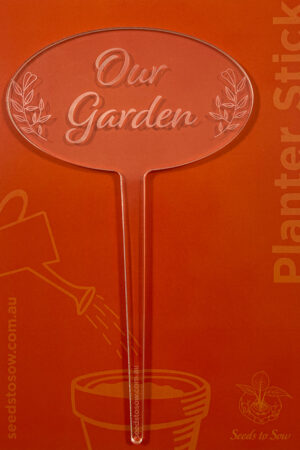 Planter Stick ‘Our Garden’ in clear acrylic