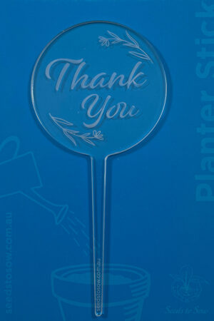 Planter Stick ‘Thank you’ in clear acrylic