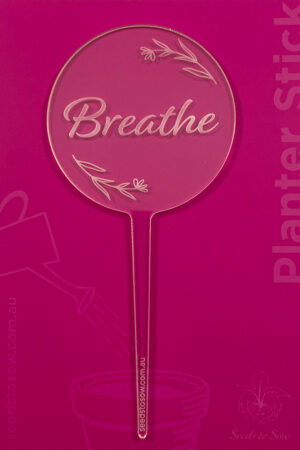 Planter Stick ‘Breathe’ in clear acrylic