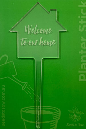 Planter Stick ‘Welcome to our home’ in clear acrylic