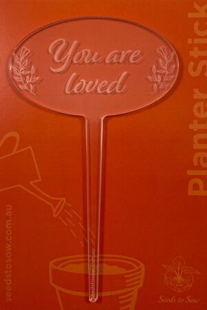 Planter Stick ‘You are loved’ in clear acrylic