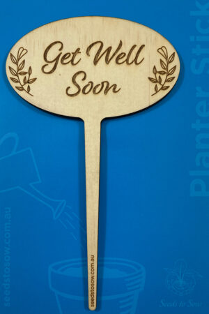 Planter Stick ‘Get Well Soon’ in plywood