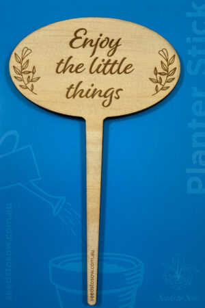 Planter Stick ‘Enjoy the little things’ in plywood