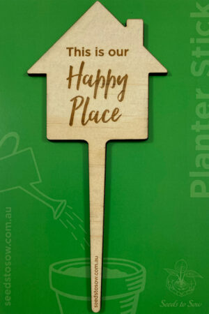 Planter Stick ‘This is our Happy Place’ in plywood