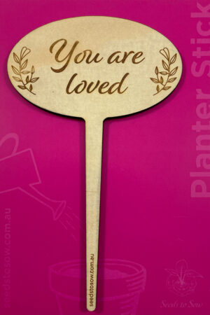 Planter Stick ‘You are loved’ in plywood