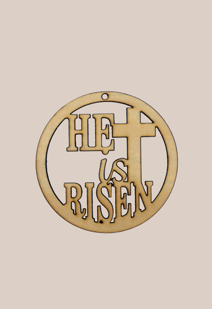 Image of 'He is Risen' cut out decoration by Seeds to Sow