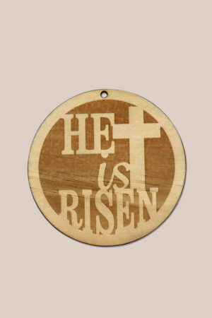 Easter decoration – He is Risen – in plywood, engraved