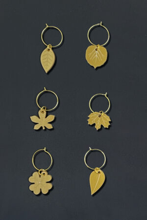 Wine Glass Charms – Gold Leaves