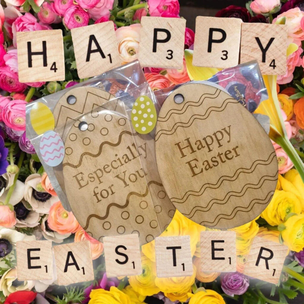 Image of 'Happy Easter' and 'Especially for You' Easter Egg decorations by Seeds to Sow