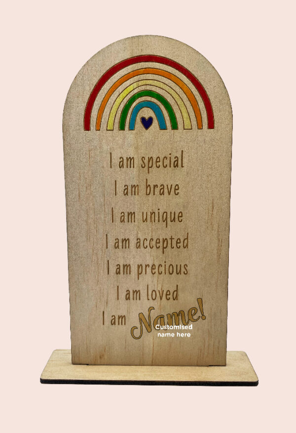 Image of 'I am Special' customised self standing plaque by Seeds to Sow
