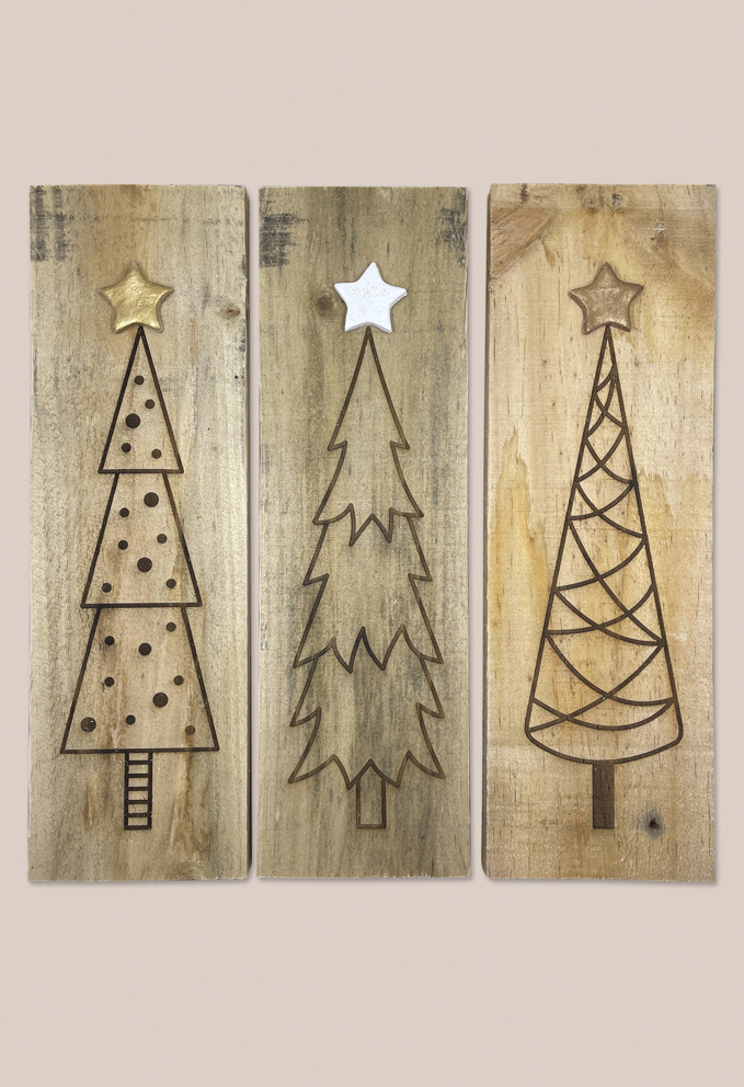 Image of Christmas tree pallet signs set of 3 by Seeds to Sow