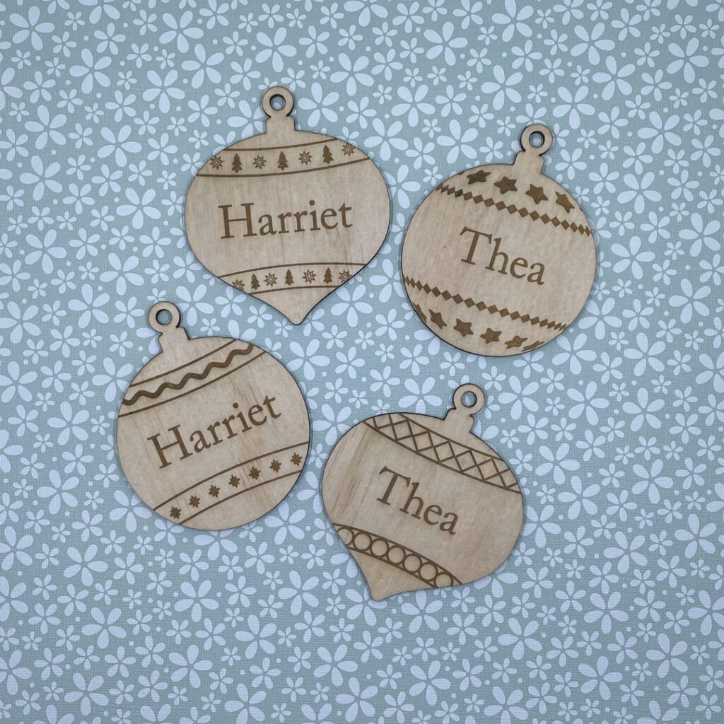 Image of personalised Christmas decorations range by Seeds to Sow