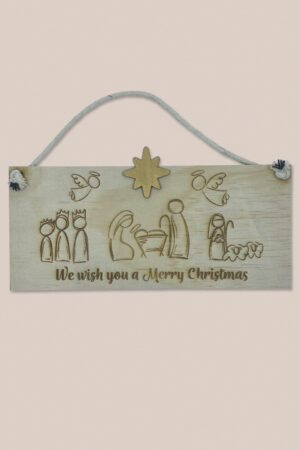 We Wish You A Merry Christmas Nativity Sign