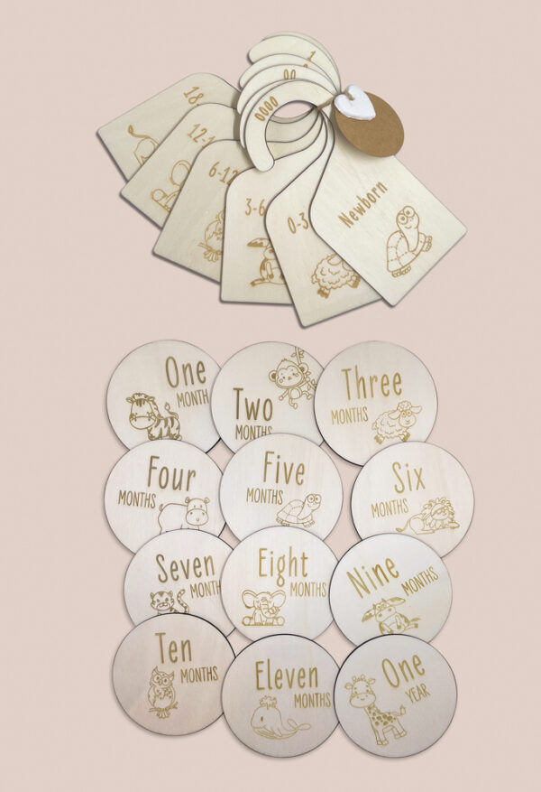 Image of Baby Clothes Dividers and Milestone disc combo set by Seeds to Sow