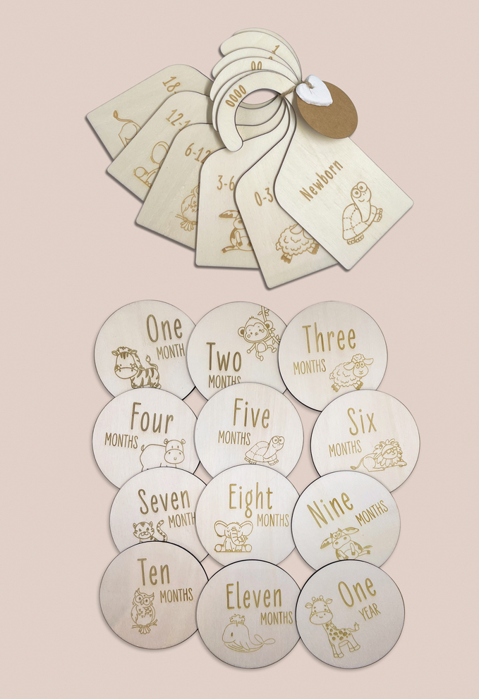 Image of Baby Clothes Dividers and Milestone disc combo set by Seeds to Sow