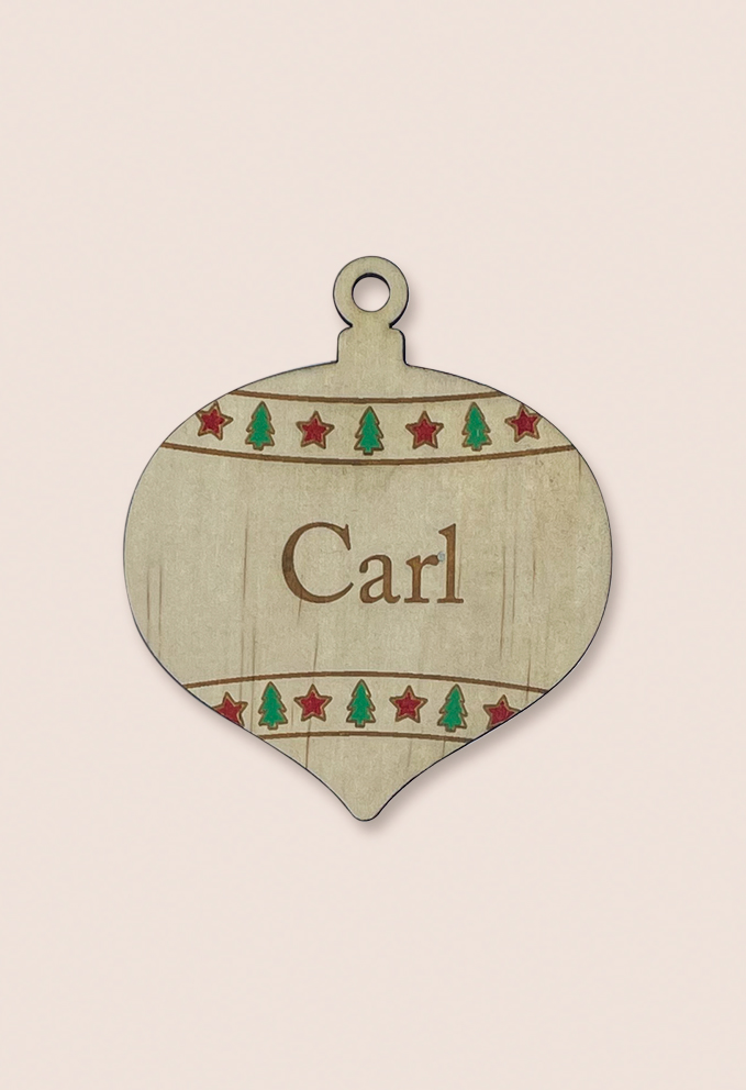 Image of personalised christmas decoration style 1 red/green by Seeds to Sow