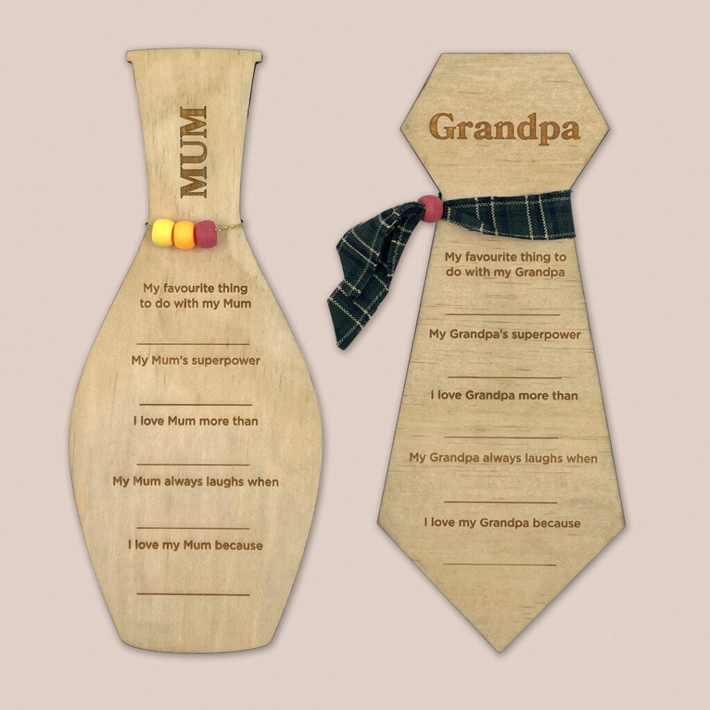 Image of 'Mum' Keepsake Vase and "Grandpa" Keepsake Tie by Seeds to Sow