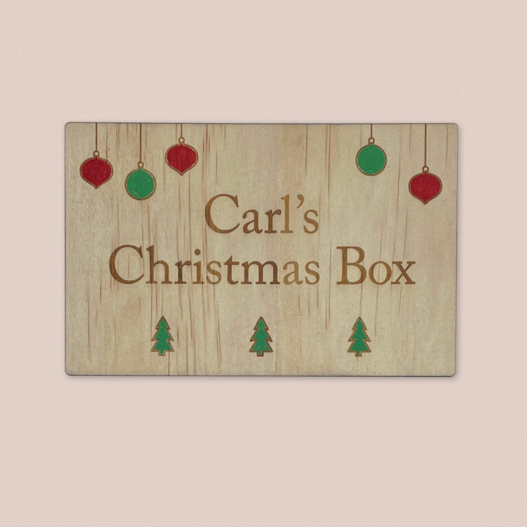 Image of personalised christmas box sign red/green by Seeds to Sow