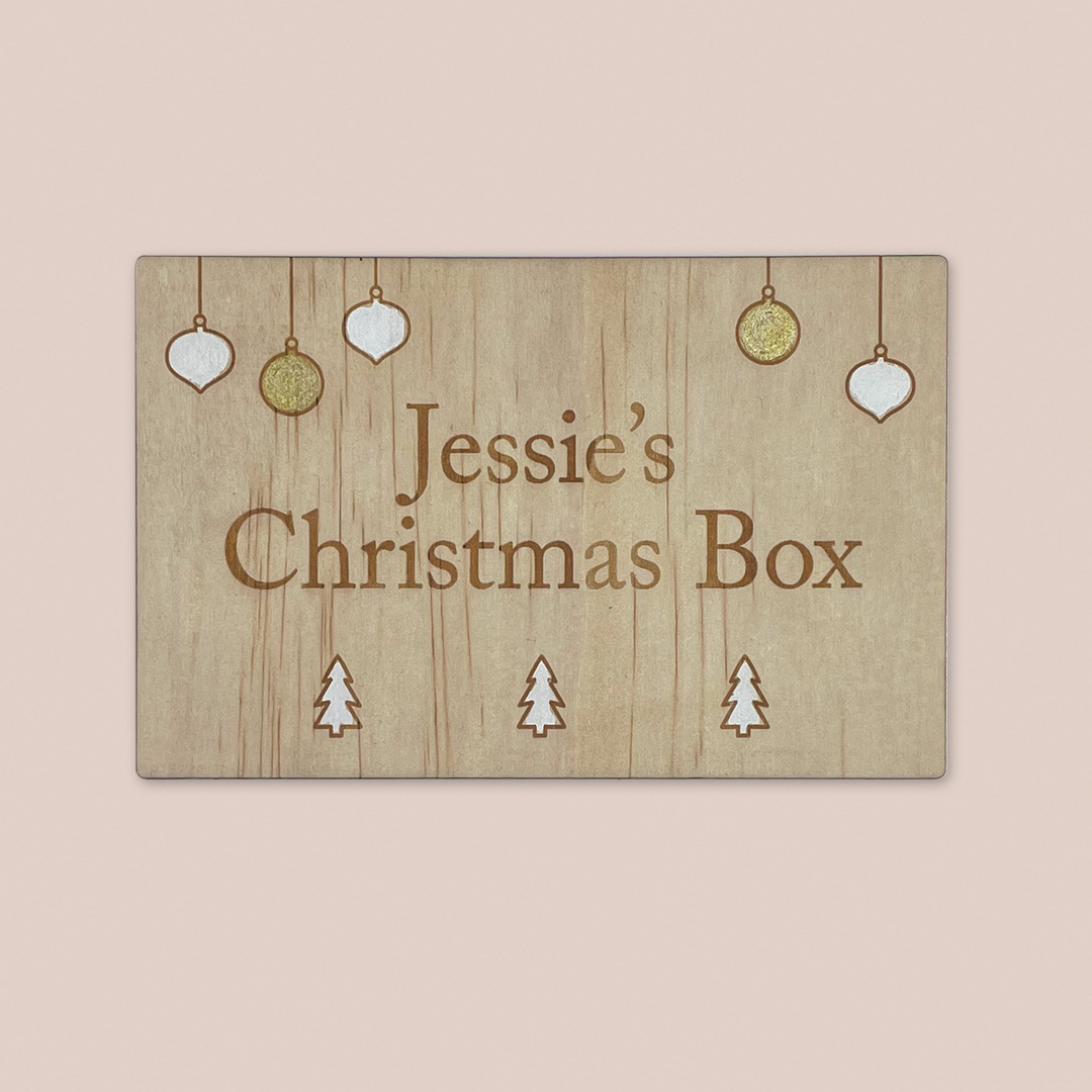 Image of personalised christmas box sign gold/silver by Seeds to Sow