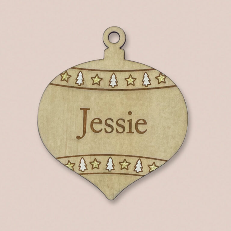 Image of personalised christmas decoration style 1 gold/silver by Seeds to Sow