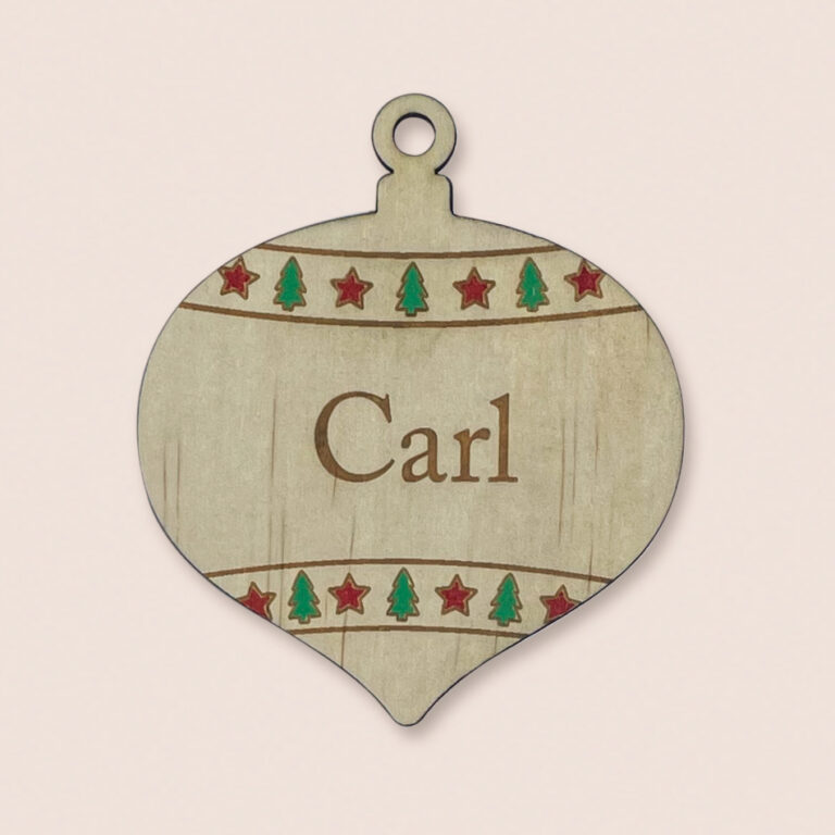 Image of personalised christmas decoration style 1 red/green by Seeds to Sow