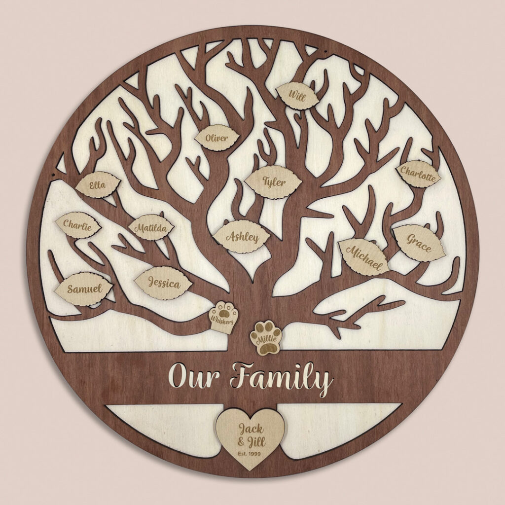 image of Family Tree product in Jarrah plywood by Seeds to Sow